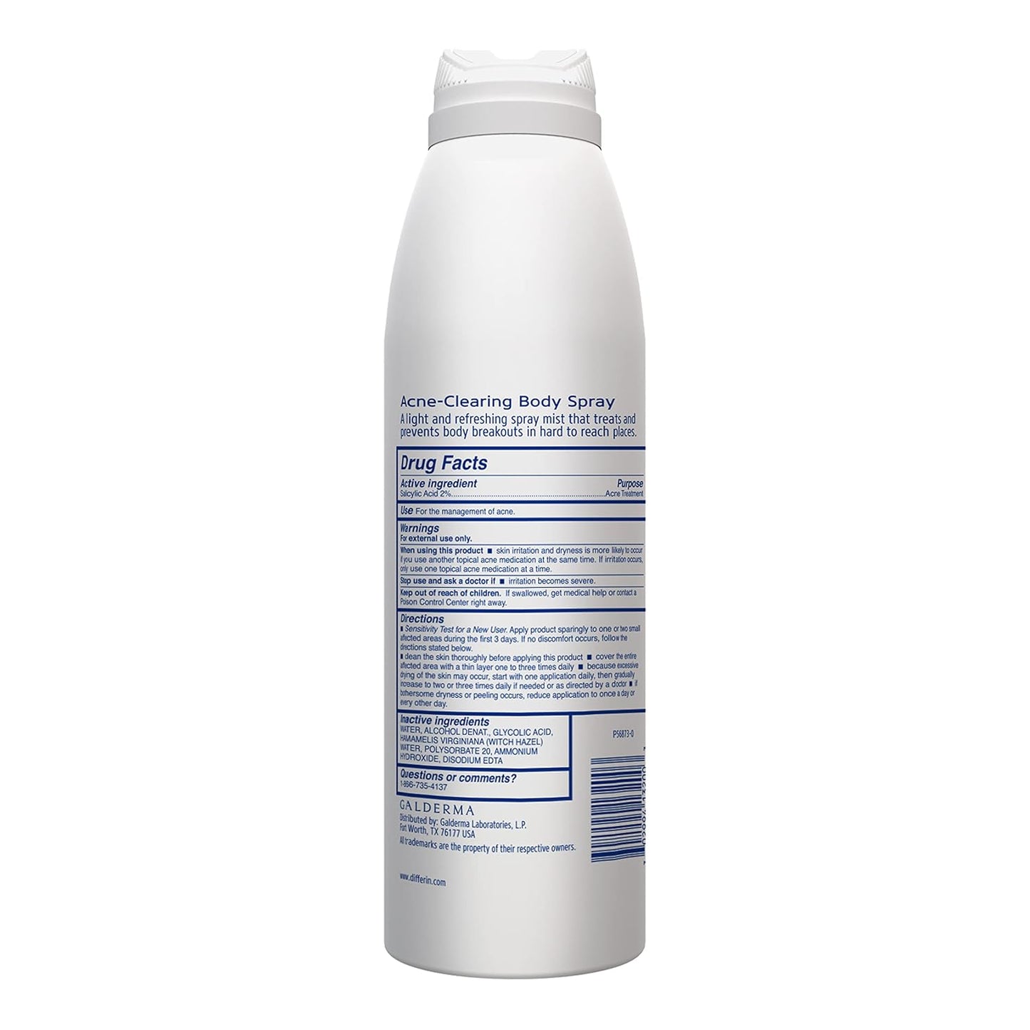 Differin Body Acne Mist – Outdoor Workout Essential for Sweaty Chest and Shoulder Breakouts, 6 oz Portable Spray