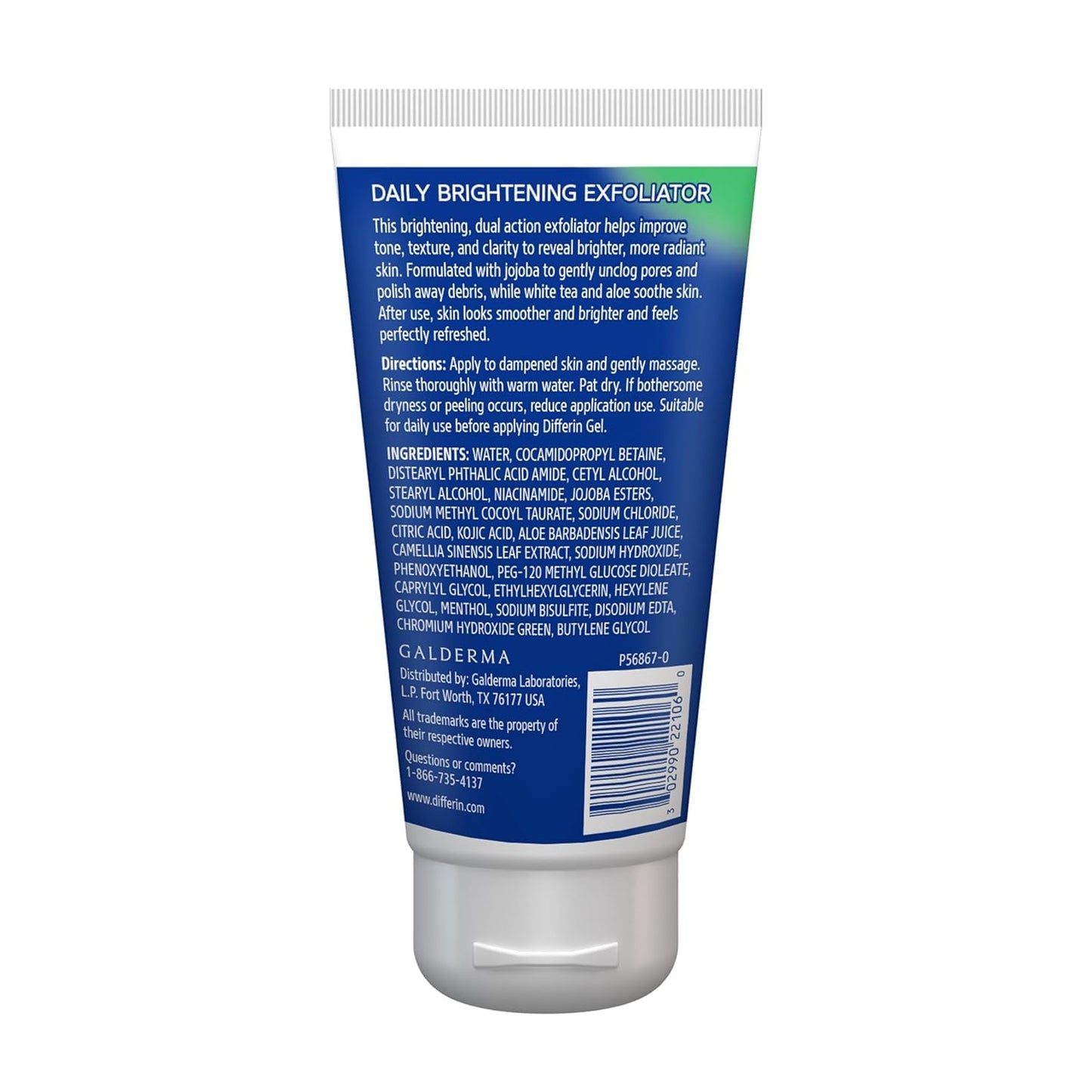 Differin Face Scrub with Kojic Acid – Soothing Brightening Cleanser for Sensitive Skin Wellness Routine
