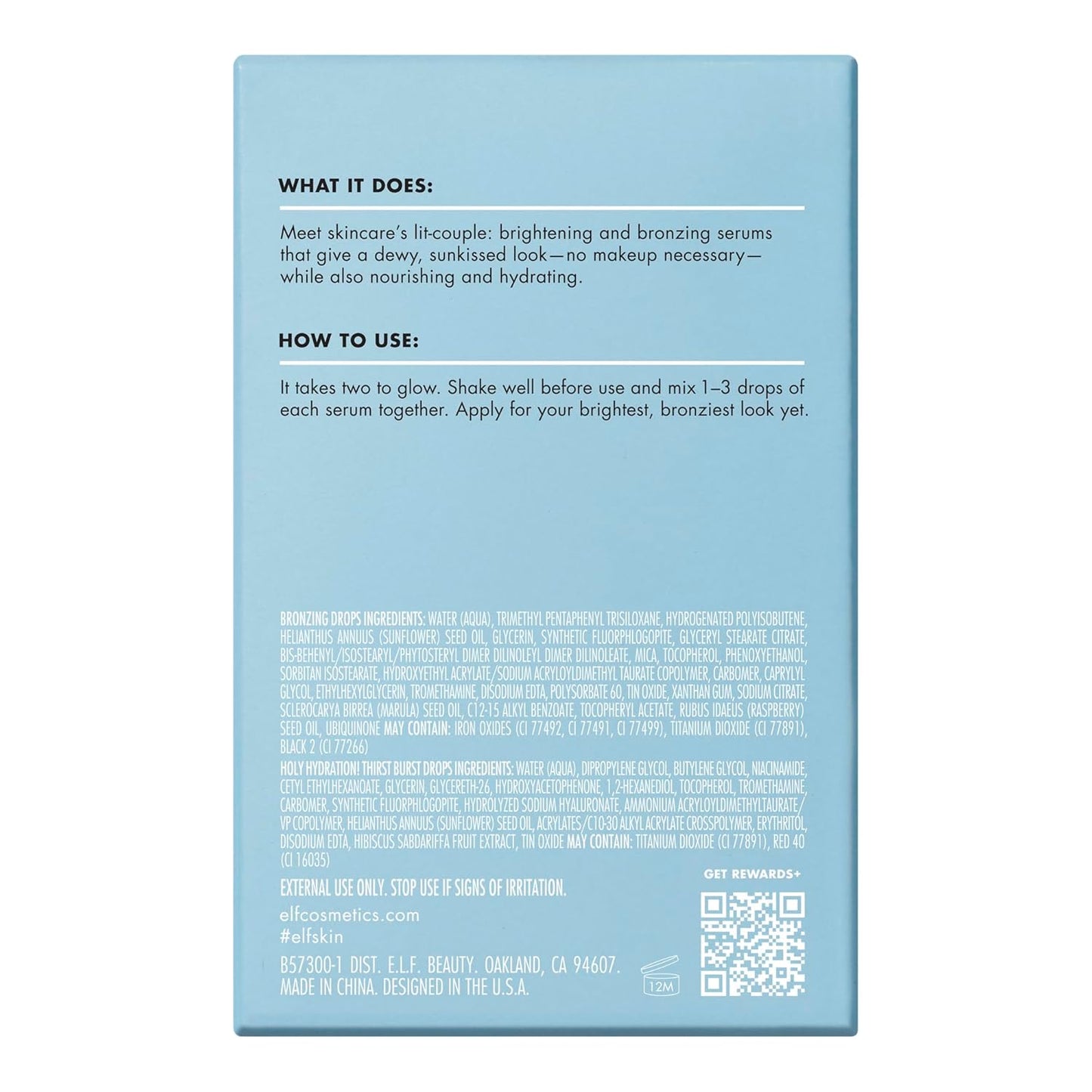 e.l.f. SKIN Hottest Drops Duo – Evening Self-Care Ritual Set, Hydrating Niacinamide Serum