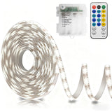 echosari Battery Powered Strip Lights 16.5ft 150 LED Cool White — Peel-and-Stick Under Cabinet, TV Backlight & Shelf Decor for Modern Home