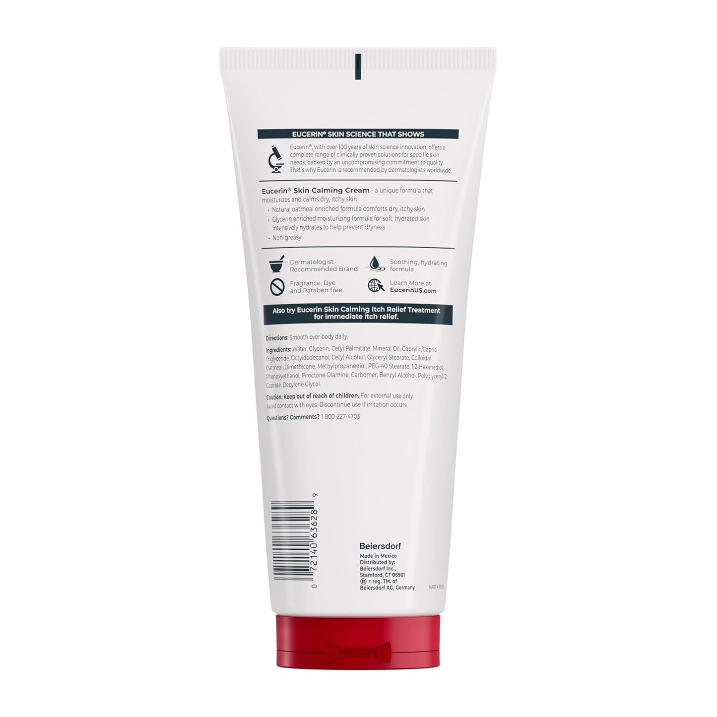 Eucerin Skin Calming Cream - Post-Shower Moisturizer for Eczema-Prone Skin Wellness Routine, 14 oz. Tube