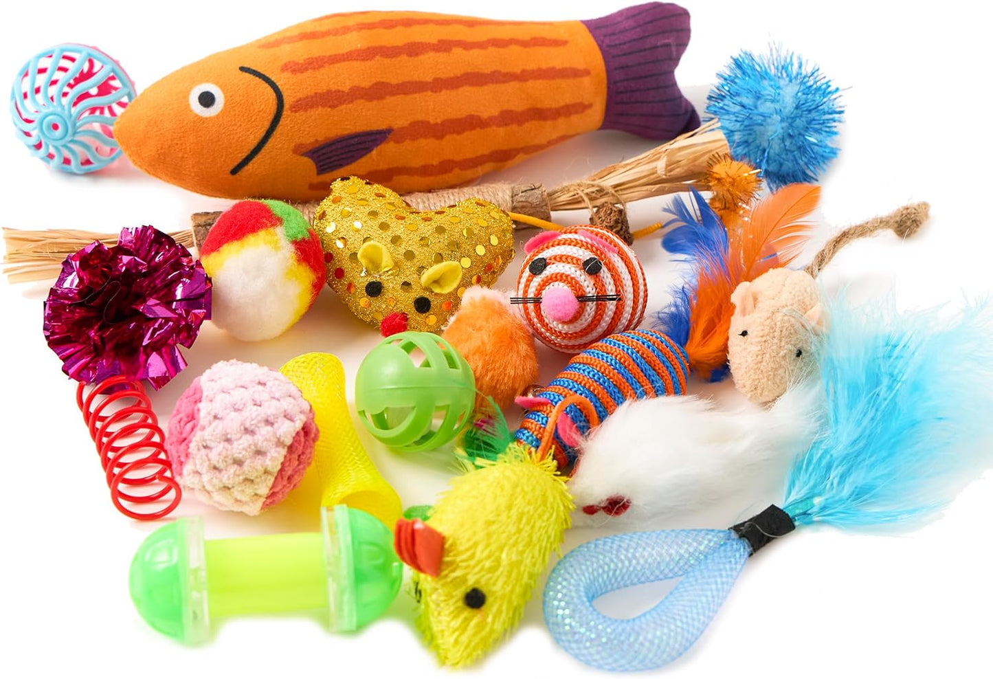 Fashion's Talk Cat Toys 20-Piece Variety Pack – Adorable Birthday Gift for Cat Owners and Kitty Lovers