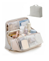 EACHY Standing Makeup Bag - Refined Everyday Makeup Storage for Clean Aesthetic Bedrooms, Effortless Upright Organizer