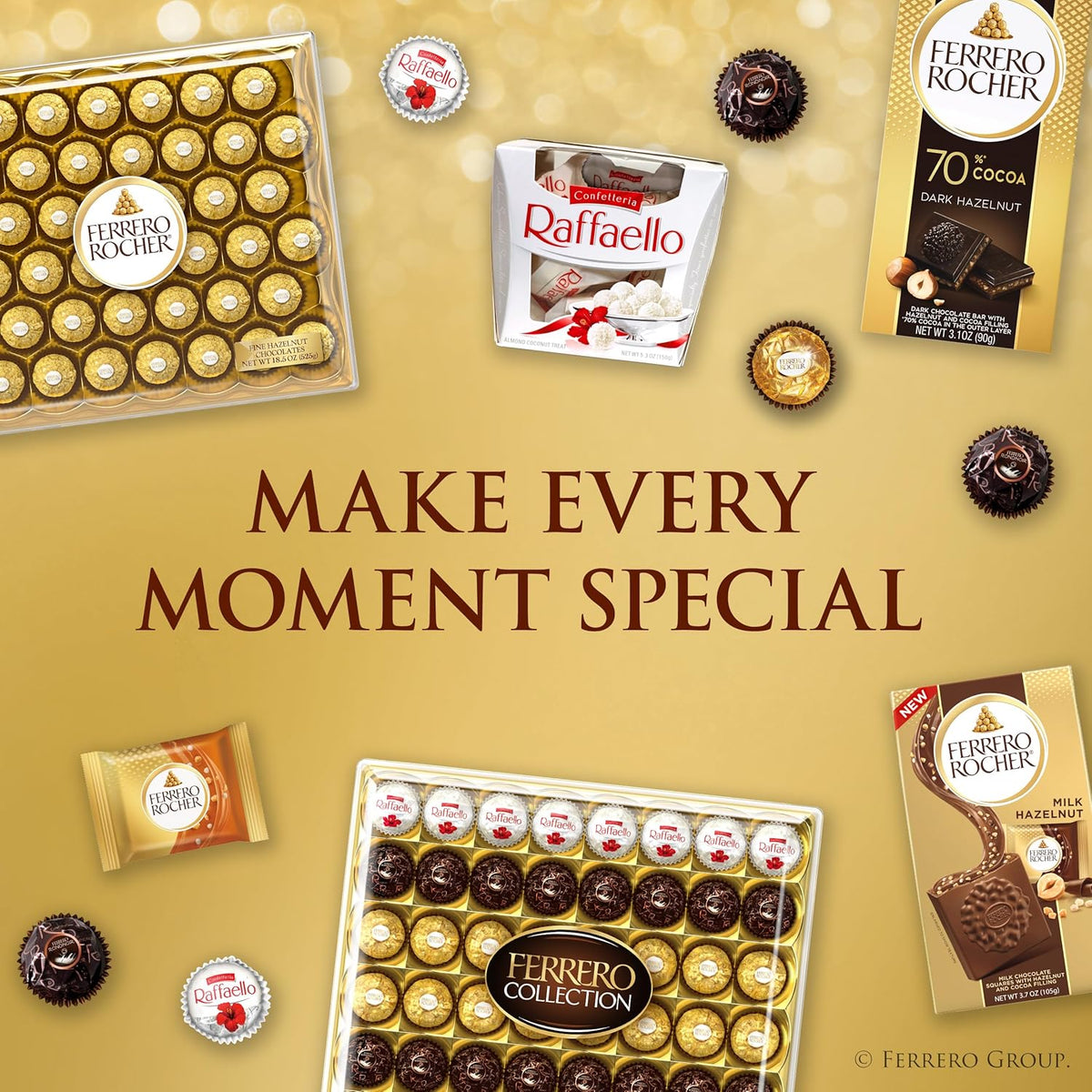 Ferrero Rocher 12-Count Hazelnut Chocolate Gift Box, Ready-to-Give Easter Basket Stuffer for Her and Mom