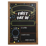 Reusable First Day of School Sign for Children – Double Sided Keepsake Photo Prop for Playroom Photos