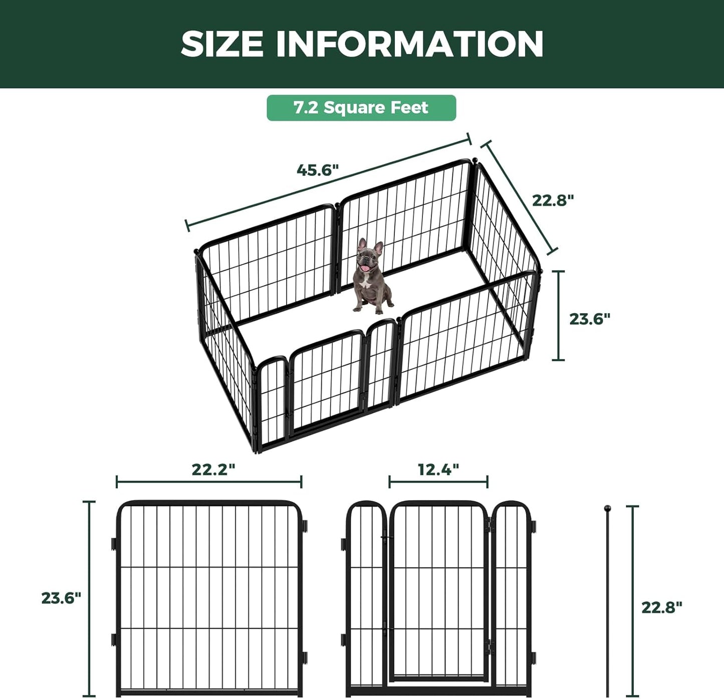 FXW Homeplus Unleashed Indoor Dog Playpen - Stress-Free Semi-Open 24 Inch 6 Panels Calming Pet Space, White