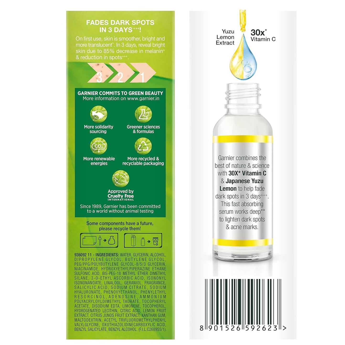 Garnier Bright Complete Vitamin C Booster Face Serum, 30ml – High-End Vitamin C Concentrate for a Spa-Quality Home Ritual