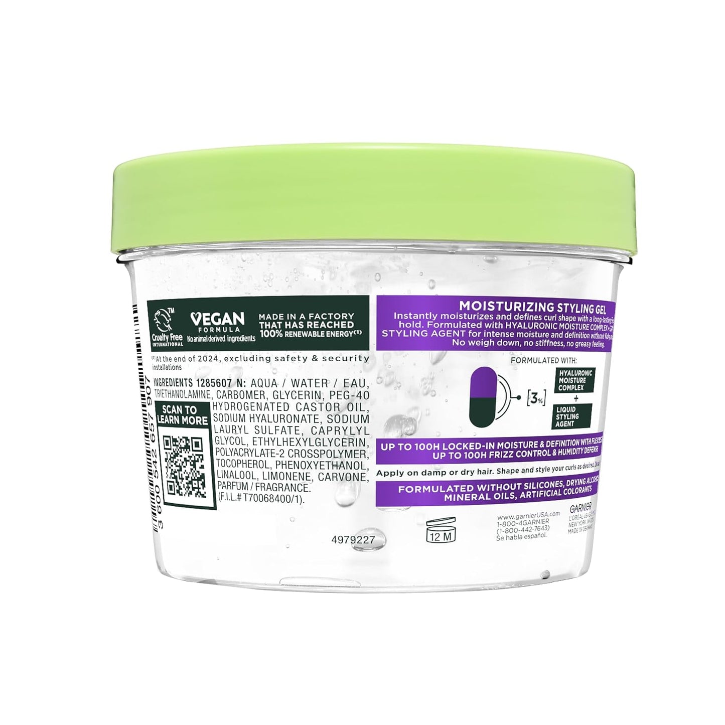 Garnier Fructis Flexi Hold Curls Gel – Pampering Mother's Day Gift for Mom with Curly Hair, 100-Hour Moisture Gel 12.5 Fl Oz