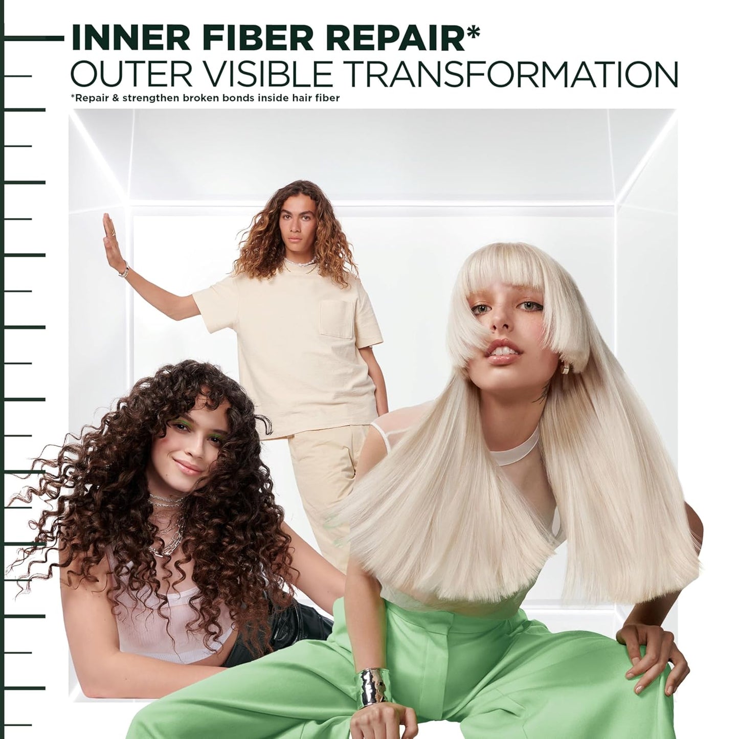 Garnier Fructis Hair Filler Inner Fiber Cream — Clean, Multi-Step Bond Repair for Intentional Hair Care, 10.1 Fl Oz