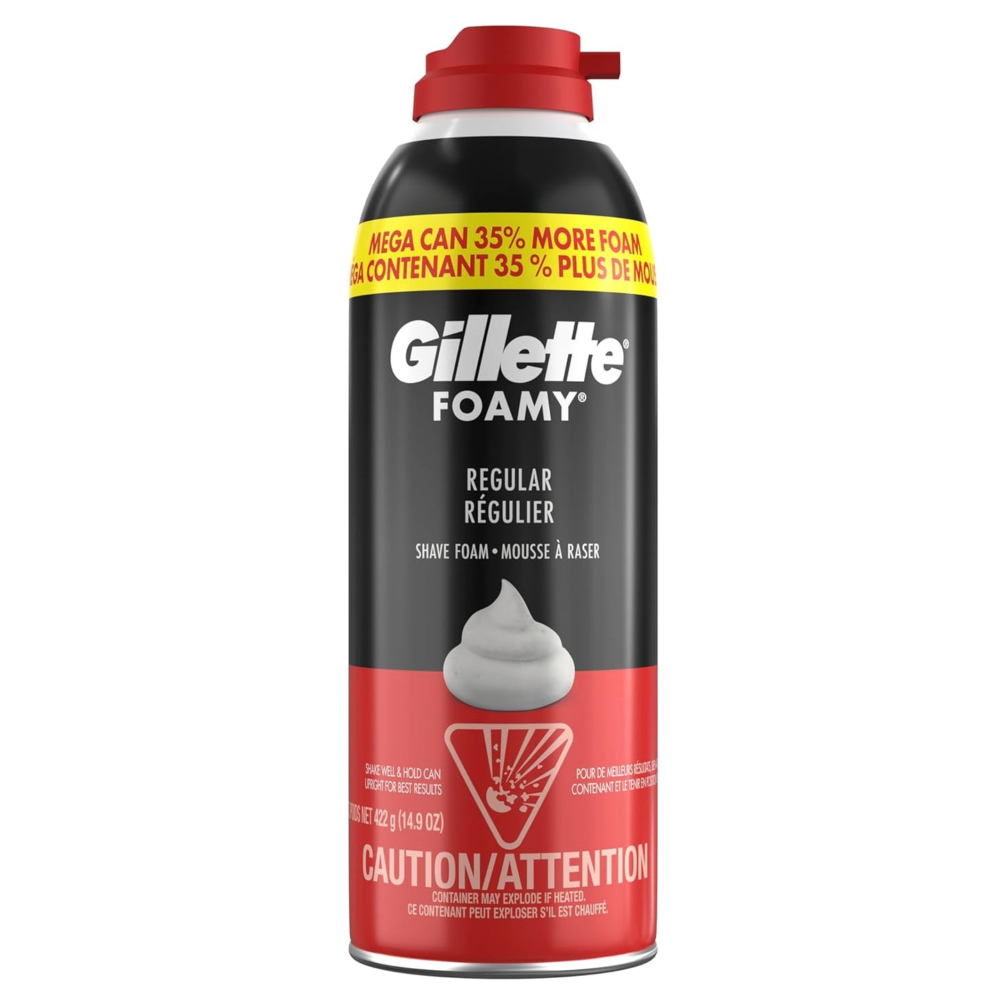 Gillette Foamy Classic Shave Foam for Men, Hydrating Sensitive-Skin Shave Cream for Home Bathroom Self-Care, 14.9 Oz