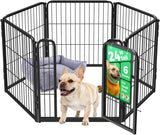 FXW Homeplus Unleashed Indoor Dog Playpen - Stress-Free Semi-Open 24 Inch 6 Panels Calming Pet Space, White