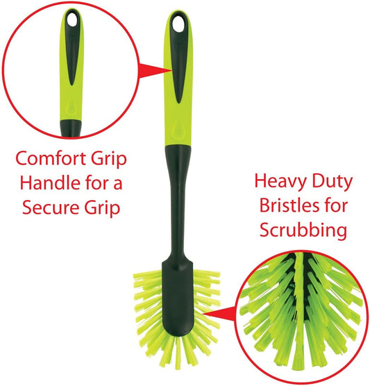 heavy duty nylon bristles designed for stuck-on food and grime