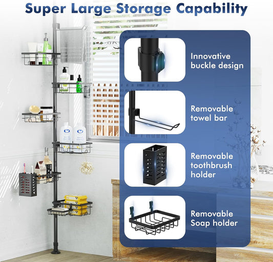 height adjustable from 30 to 120 inches to fit most showers