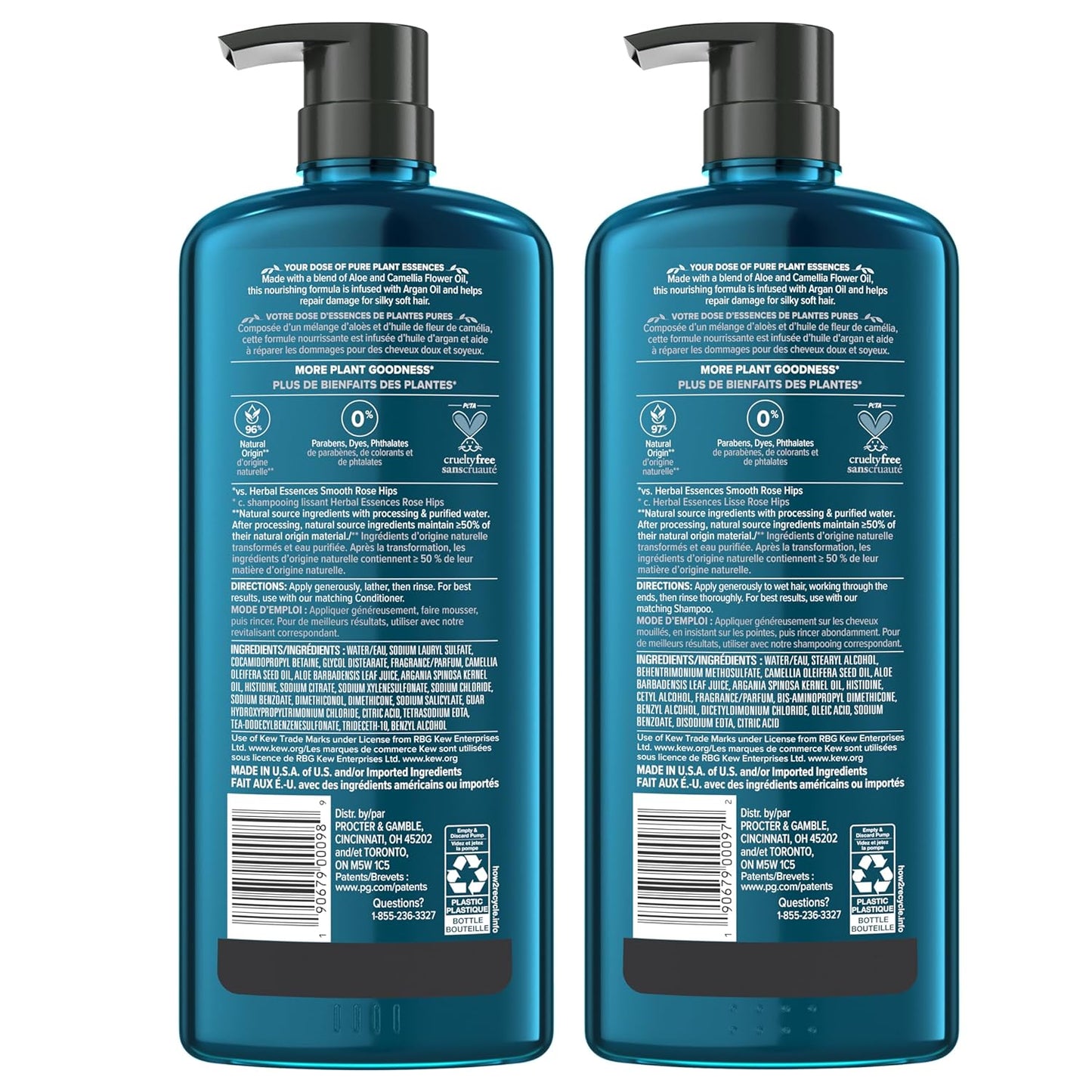 Herbal Essences Argan Oil Shampoo & Conditioner Set – Gentle pH-Balanced Cleanser Safe for Color-Treated Hair, No Harsh Additives