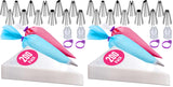 Pastry Bags and Tips Combo – Secure-Grip Frosting Kit for Safe Home Baking, Textured Non-Slip Bags