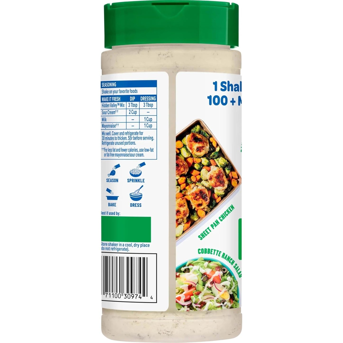 Hidden Valley Original Ranch Seasoning Mix - Quick Weeknight Helper for Picky Eaters and Busy Parents, 8 oz Canister