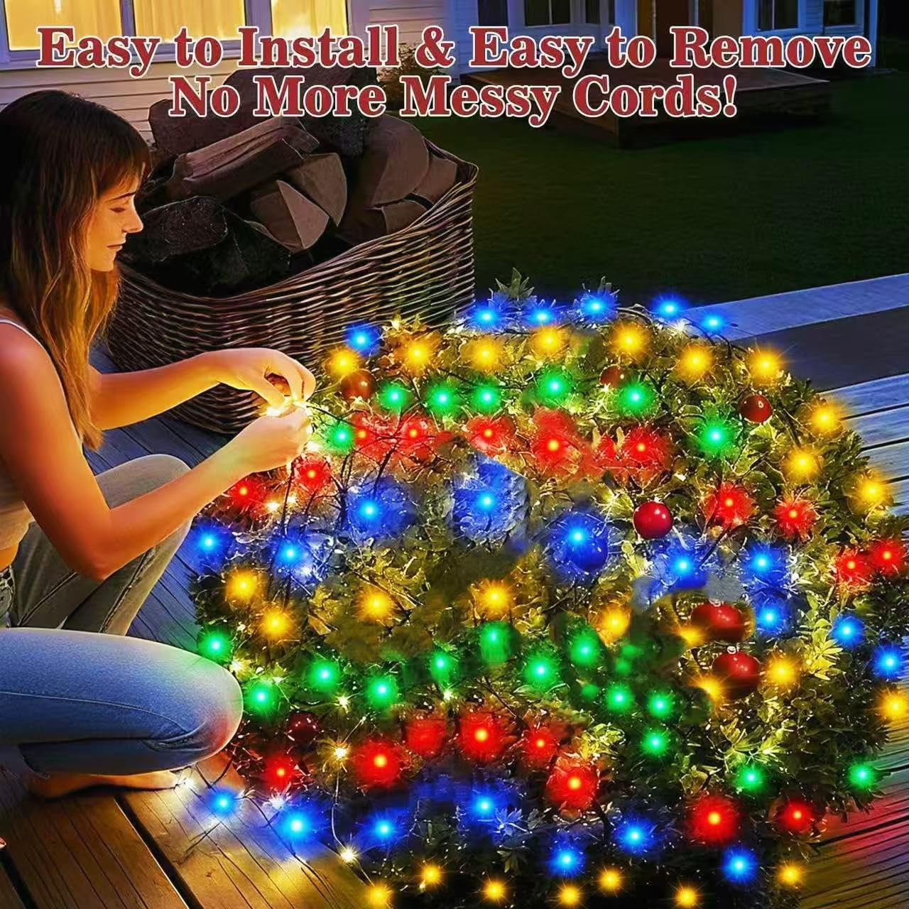 HYH Christmas Net Lights – Child-Safe Family Holiday Lights, Cool-to-Touch 360 LED Mesh for Kids' Bedroom Accent Wall and Playroom