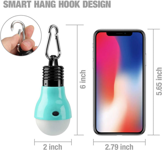 integrated carabiner clip for hanging in tents, backpacks, or tree branches
