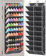 UVIAHOMI Hanging Shoe Rack for Mudroom – 30-Pair Storage with Clear Pockets and Neutral Finish