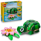 LEGO Creator Turtle and Friends Set 31377 – Aesthetic Animal Figurines for Kids' Room and Office Shelf, Rebuildable Design