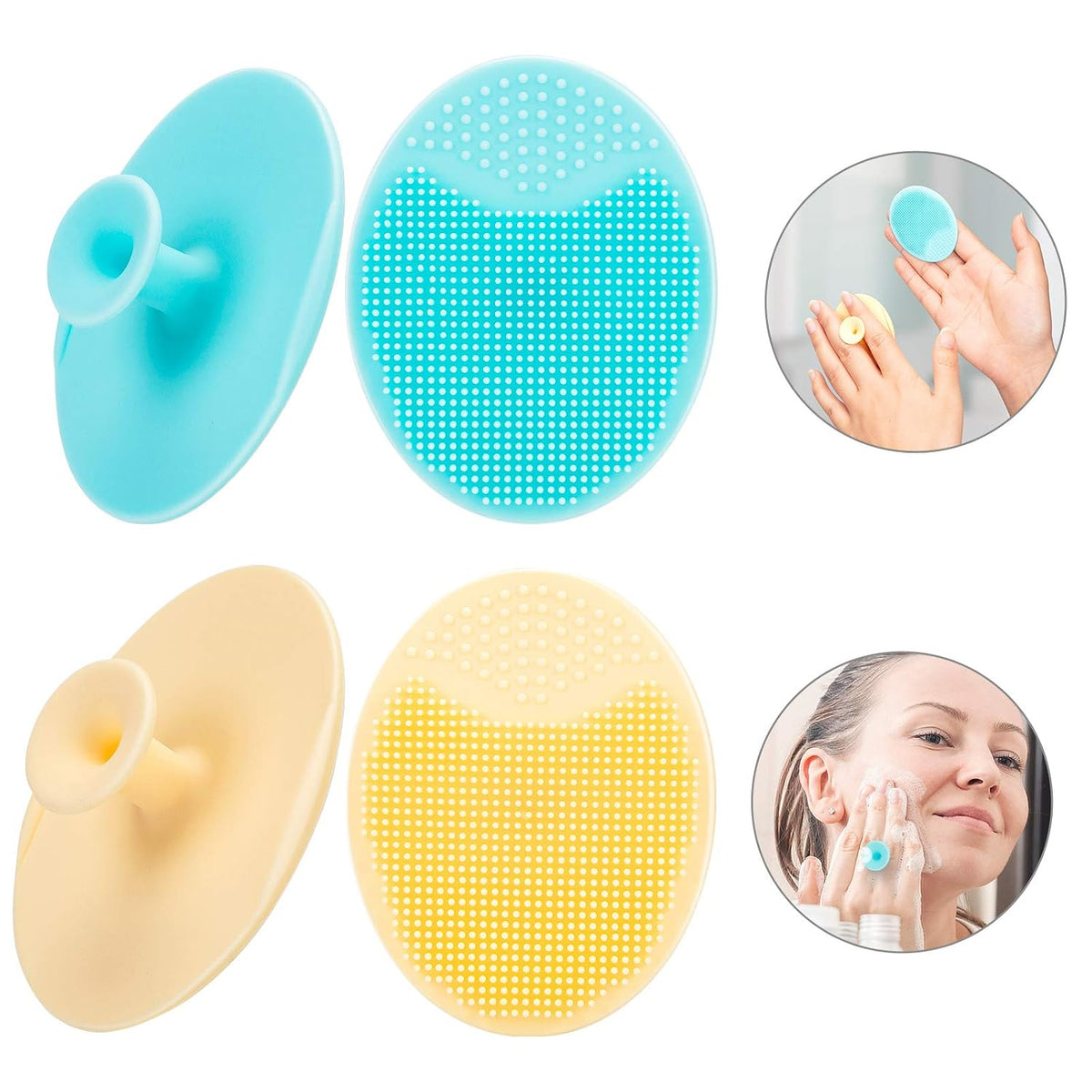 JEXCULL Face Wash Brush Pads – Hygienic Hang-Dry Design, Bacteria-Resistant Silicone for Clean Rinsing Every Time