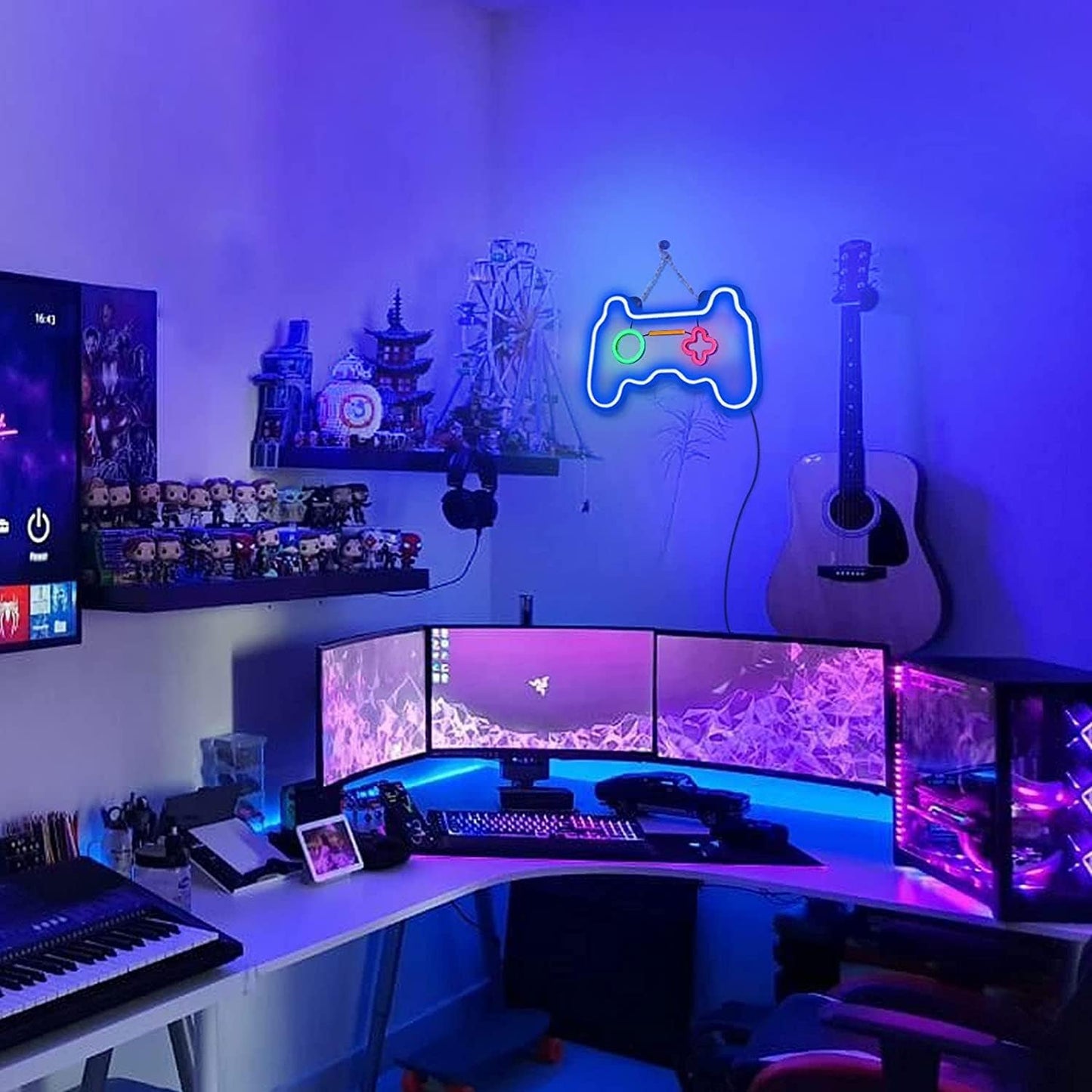 Joylit Gamepad Neon Sign – Simple LED Wall Accent for Clean Spaces, Dimmable Warm Light in Compact Size