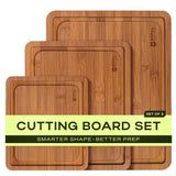ROYAL CRAFT WOOD 3-Piece Cutting Board Set – Warm Farmhouse Kitchen Accent with Natural Wood Finish