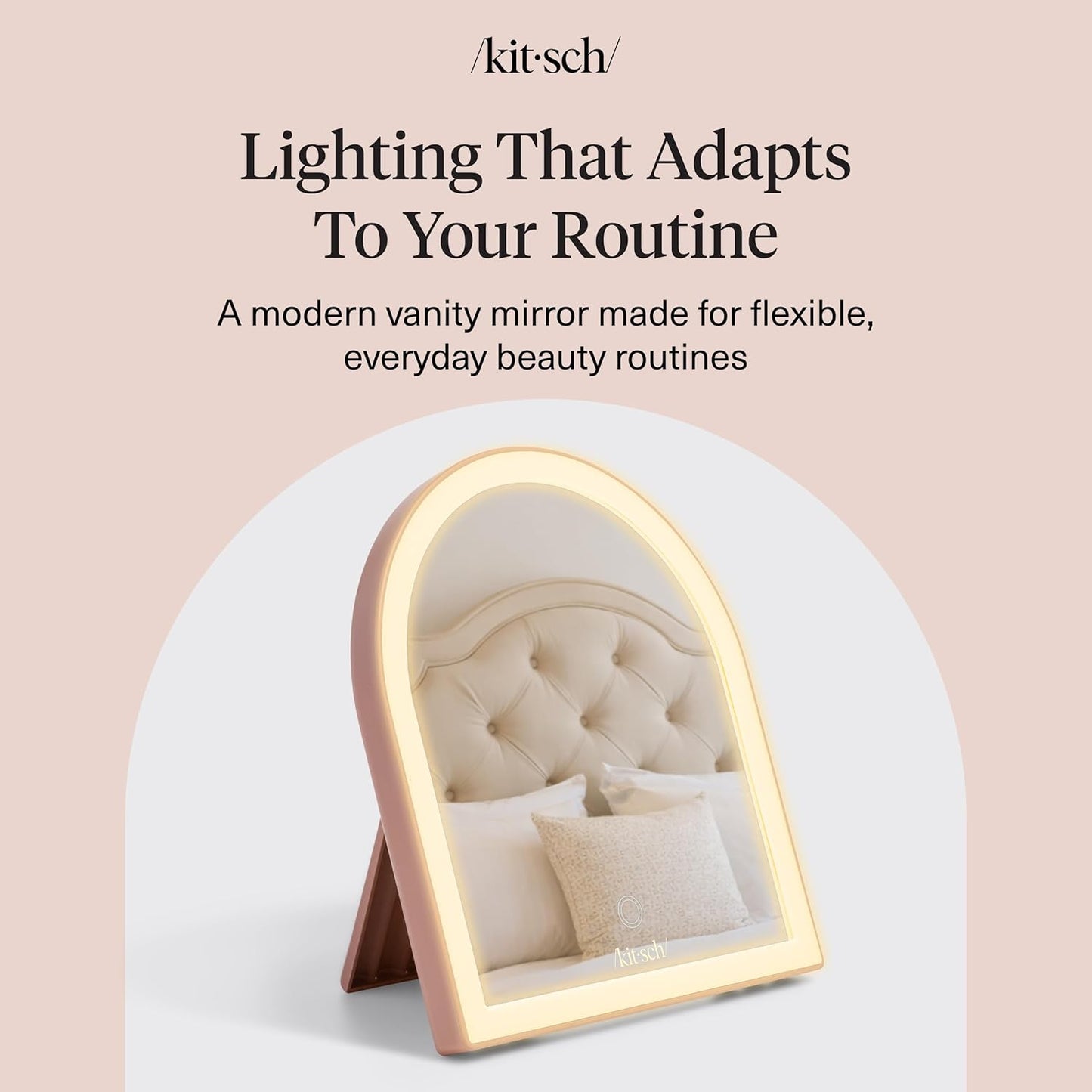 Kitsch Arch Vanity Mirror – Focused Home Office Glow, Rechargeable LED Mirror for Video Calls and Daily Prep