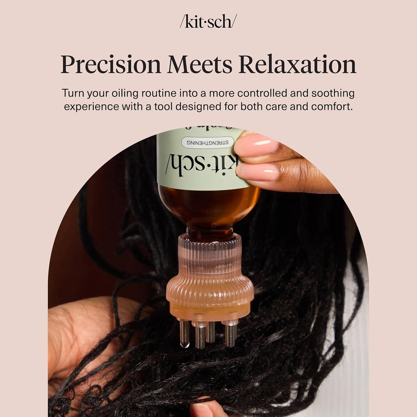 Kitsch Scalp & Hair Oil Applicator – Clean-Design Hair Oil Tool for Uncluttered Bathroom Counters, Single-Step Oil Application for Intentional Living