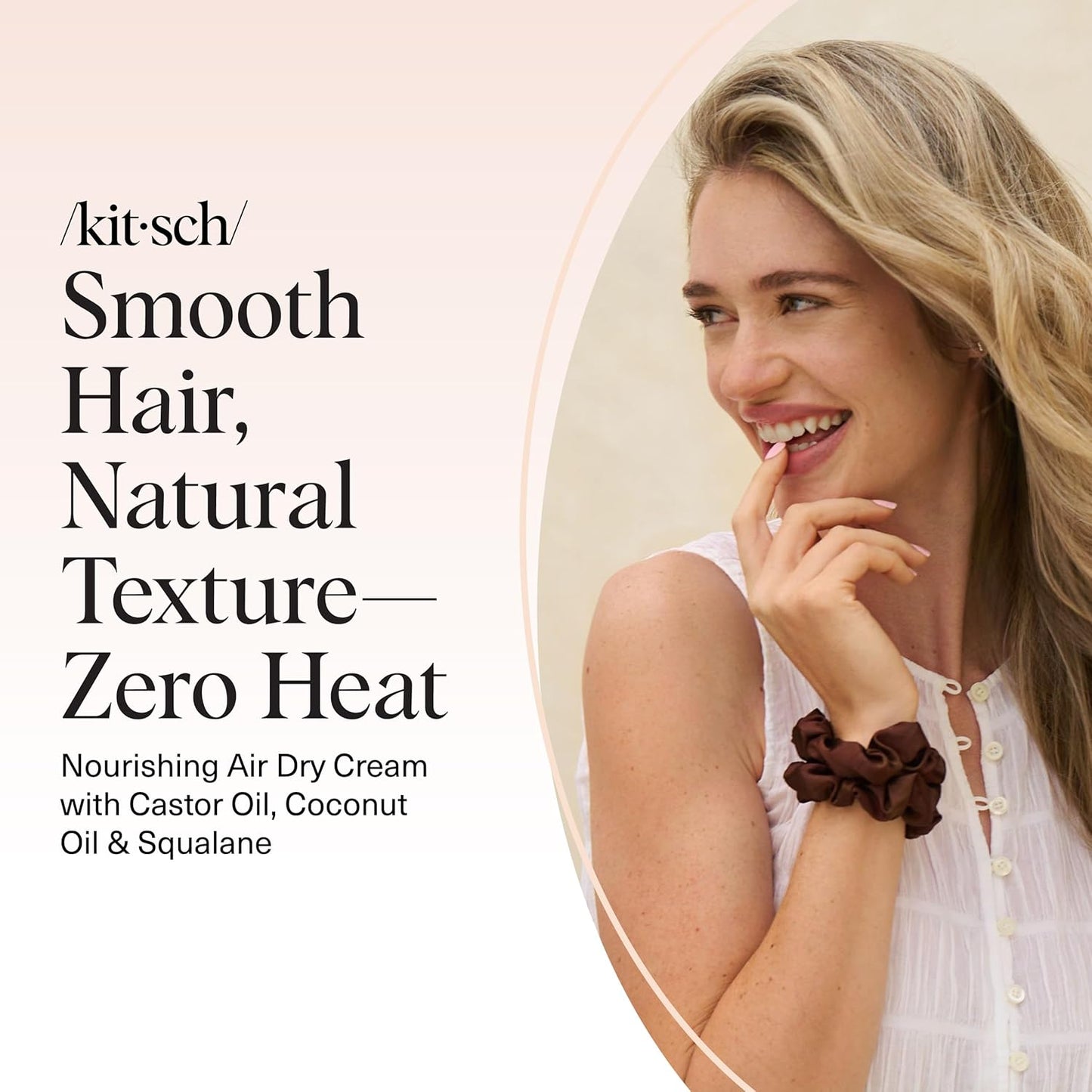 Kitsch Smoothing Air Dry Cream – Streamlined Vanity Staple, One-Step Frizz Control Cream
