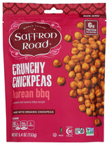 Saffron Road Korean BBQ Crunchy Chickpea Snack – Desk Friendly Protein Snack for Focused Workdays, 6oz Pack