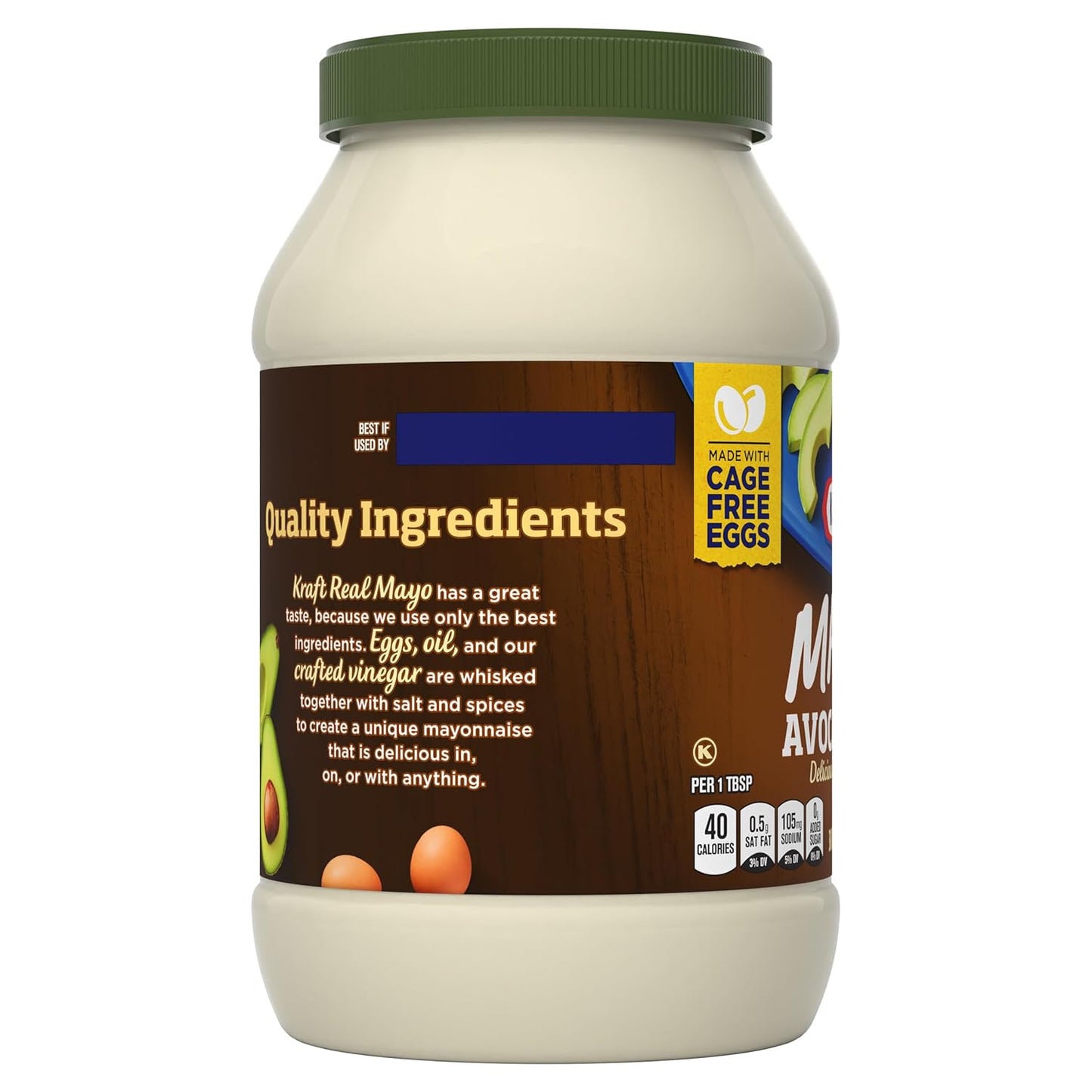 Kraft Reduced Fat Mayo with Avocado Oil – Clean-Ingredient Staple for Mindful Meal Preppers, Creamy Sandwich Spread