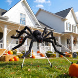 Land Guard Easy-Install Spider Web and Spider Halloween Set for Busy Parents Decorating Yards, Garages, and Kids' Party Spaces