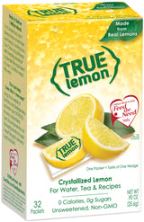 TRUE LEMON Crystalized Lemon Packets – Calorie-Conscious Pantry Staple for Mindful Hydration at Home