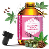 Leven Rose Jamaican Black Castor Seed Oil – Wind-Down Self-Care Treatment for Thinning Hair and Dry Skin, 4 oz Amber Glass Bottle