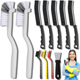 Dfacio 11Pcs Crevice Cleaning Brush Set – Clean-Lined Ergonomic Brush Set for Under-Sink Cabinet and Pantry Minimalism