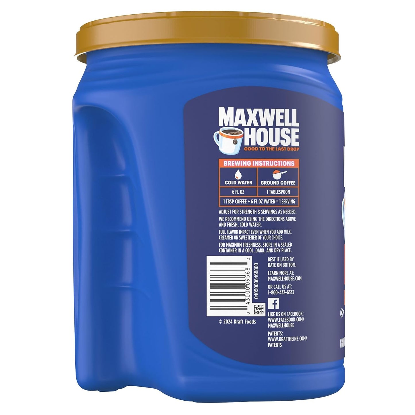 Maxwell House Wake Up Roast Coffee – Mindful Brew for Shabbat Prep, 40.4 oz Pre-Ground Medium Roast