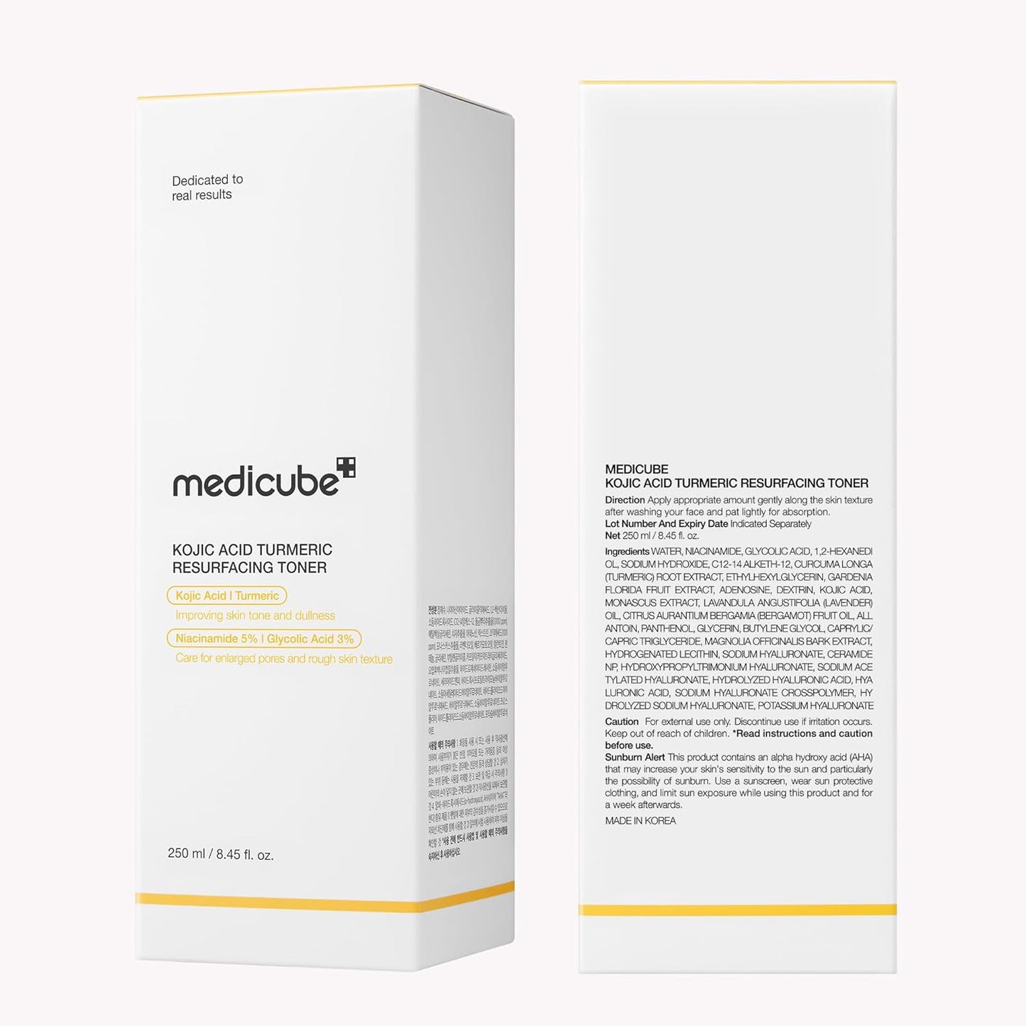 Medicube Kojic Acid Turmeric Smoothing Toner – Clean-Lined Multi-Step Staple for the Intentional Vanity, Face & Body 8.45 fl.oz
