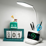 GlowStudio LED Desk Lamp with Pen Holder – Streamlined Wireless Charging Lamp for Less-is-More Home Office Setups