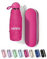 Seniny Mini Travel Umbrella – Theme Park and Festival Sun Shade, Compact Rain Backup Umbrella in 10 Colors
