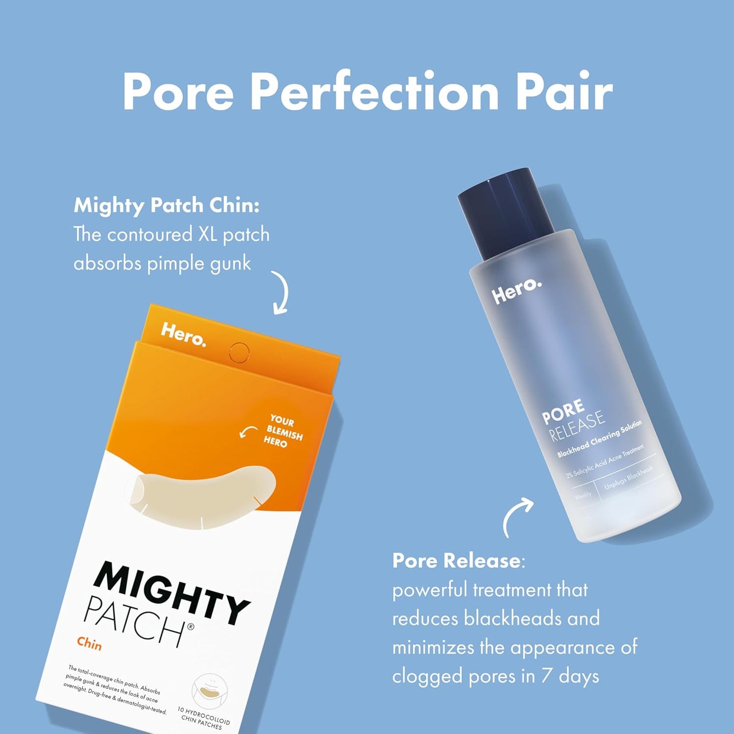Mighty Patch Hero Cosmetics Chin Patch - Gentle Drug-Free Chin Blemish Patch Safe for Sensitive Skin and Reactive Complexions