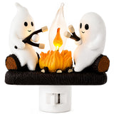 HOOSUN Ghost Campfire Night Light – Housewarming and Just-Because Surprise for Halloween Enthusiasts, 3D Resin Plug-in Lamp