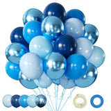 Blue Balloons Metallic 60-Piece Set – Ready-to-Gift Party Decoration Kit for Birthday and Housewarming