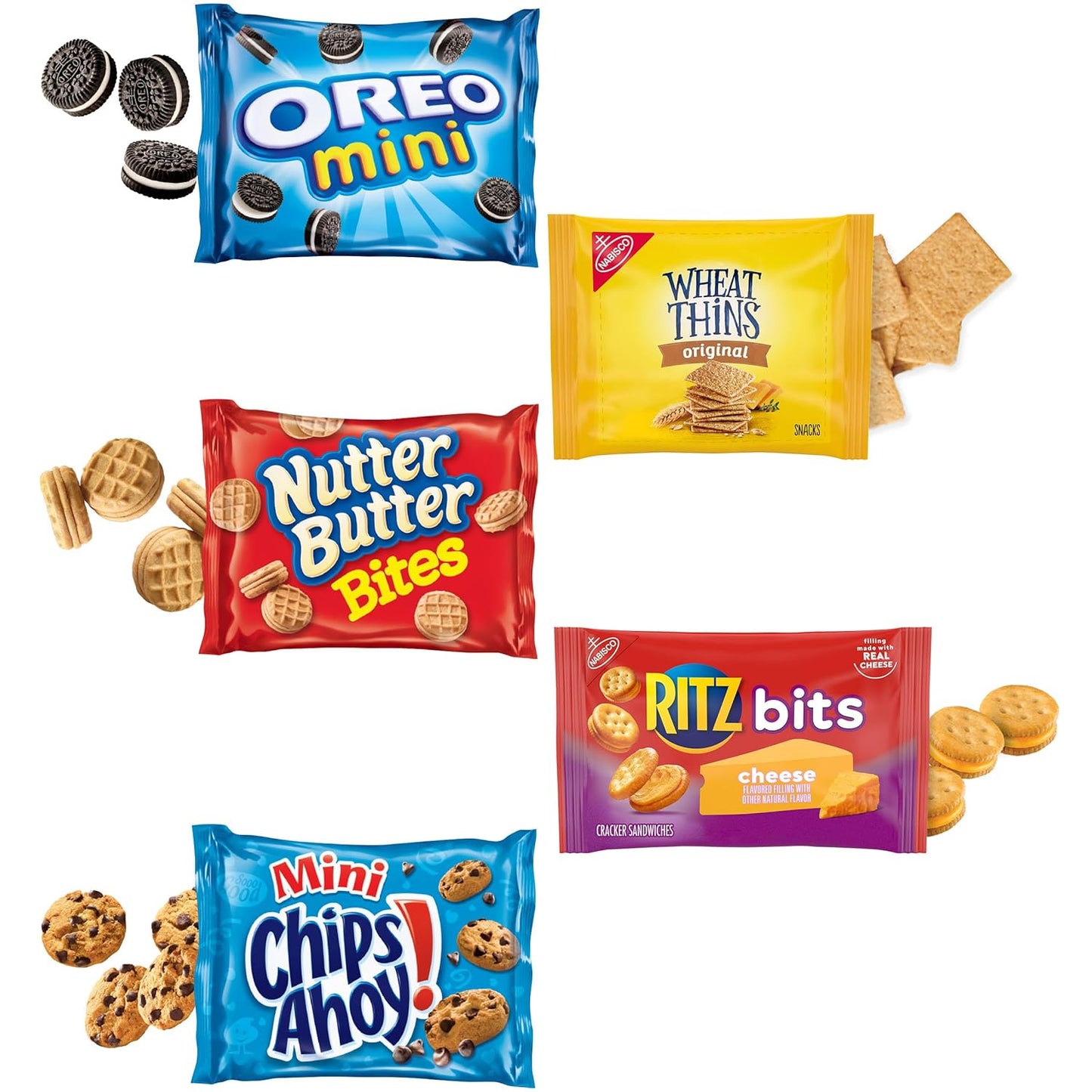 Nabisco Cookie & Cracker Variety Pack – Road Trip Cooler Snacks for Long Drives, 50 Individually Wrapped Mini Packs