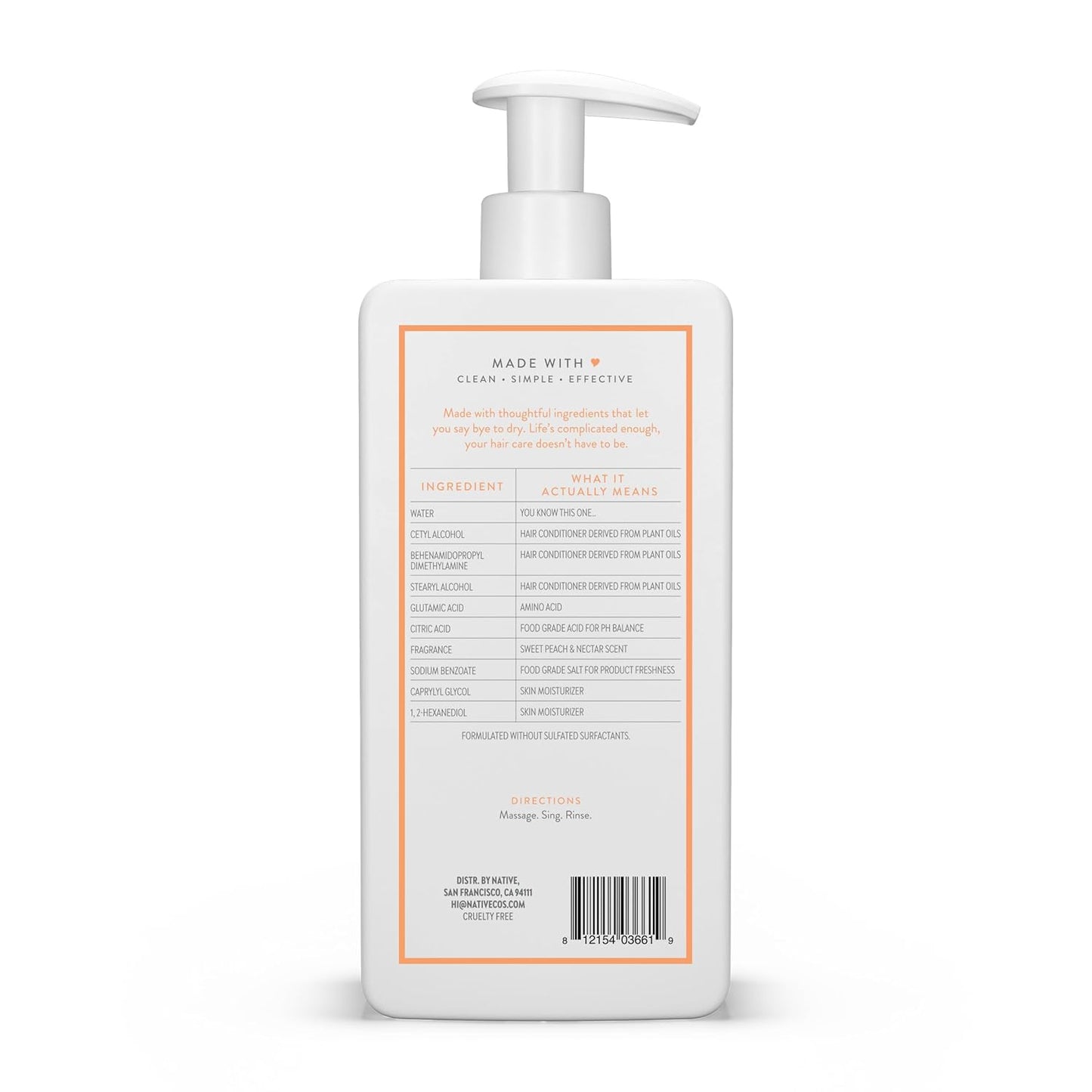 Native Moisturizing Conditioner Sweet Peach & Nectar – Thoughtful Clean Beauty Gift for Mom and Her Self-Care