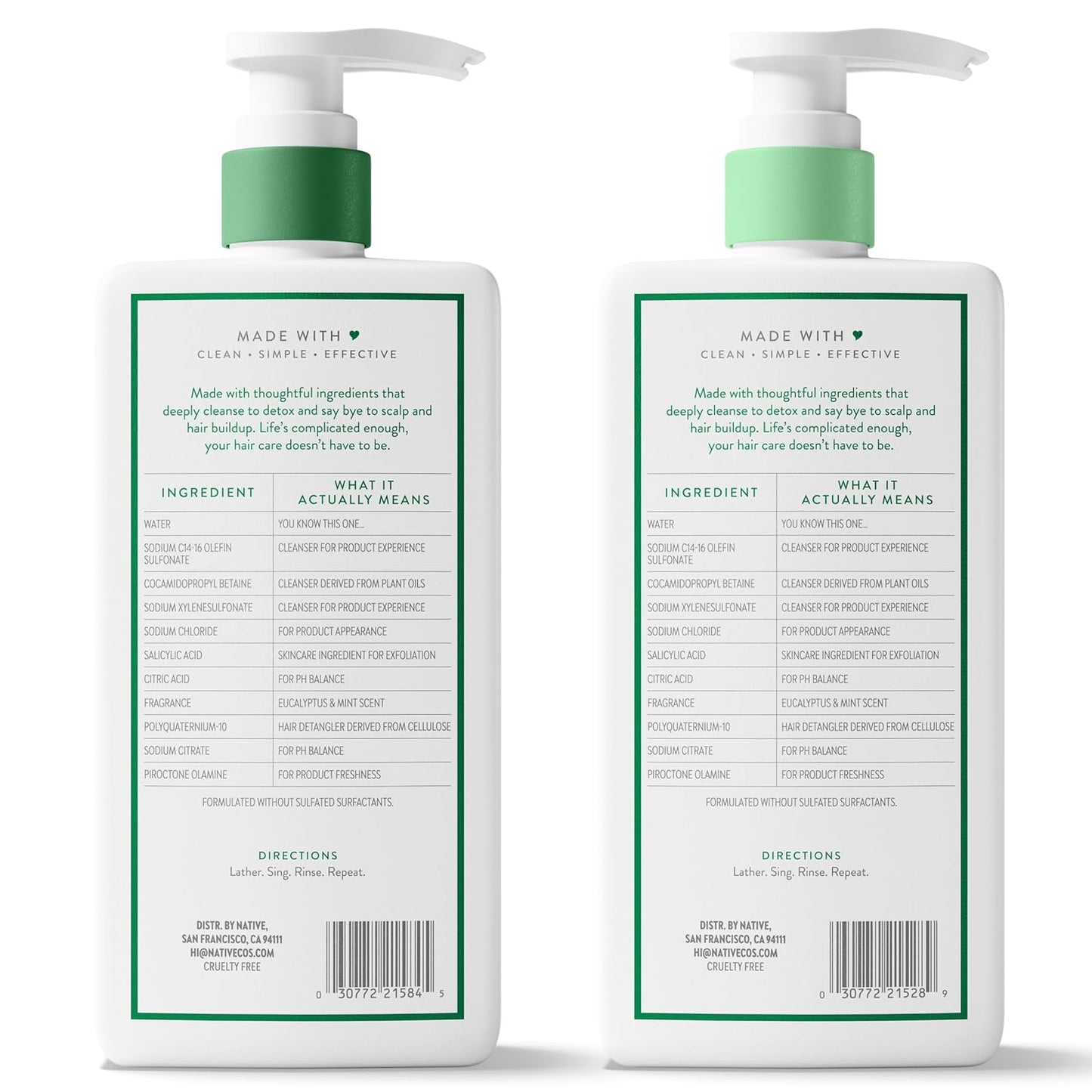 Native Scalp Clarifying Shampoo & Conditioner Set – Aromatic Eucalyptus Spearmint Wash for Evening Wind-Down Wellness