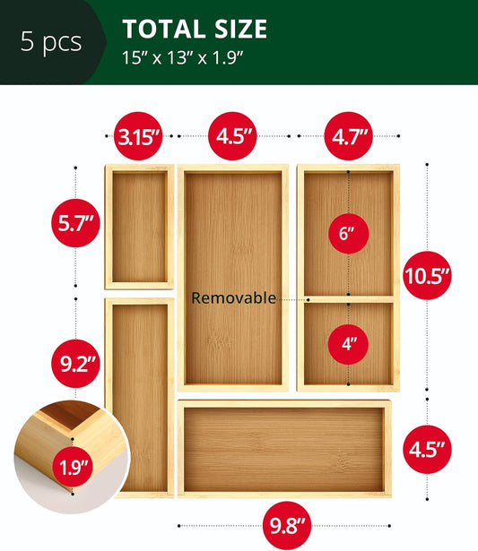 natural bamboo material with varnished finish for durable, water-resistant everyday use