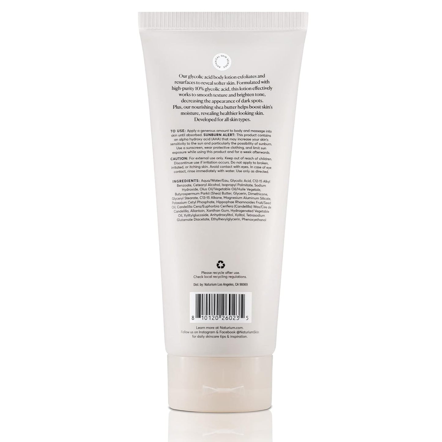 Naturium The Smoother Glycolic Acid Body Lotion – Dermatologist-Tested AHA Treatment for Sensitive and Reactive Skin Types