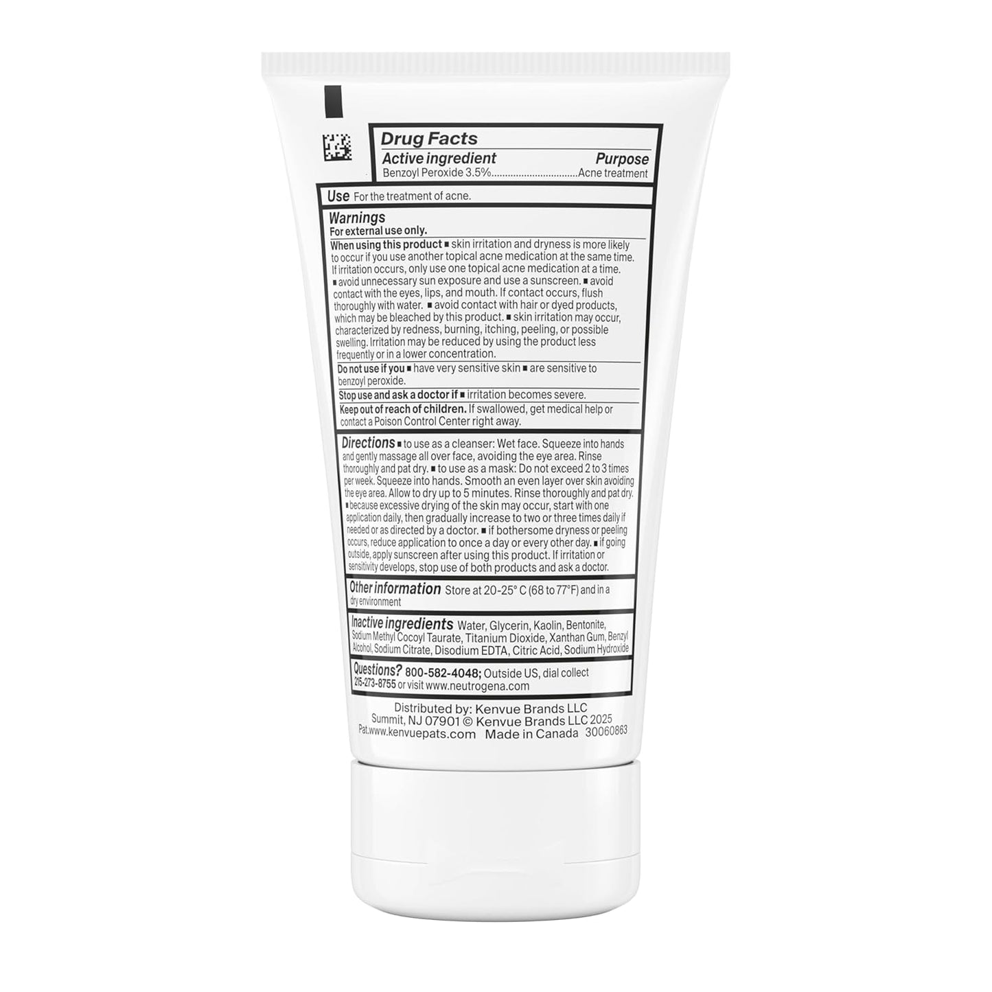 Neutrogena Evenly Clear 2-in-1 Acne Mask & Cleanser – Self-Care Nightly Wind-Down for Confident, Healthy-Looking Skin