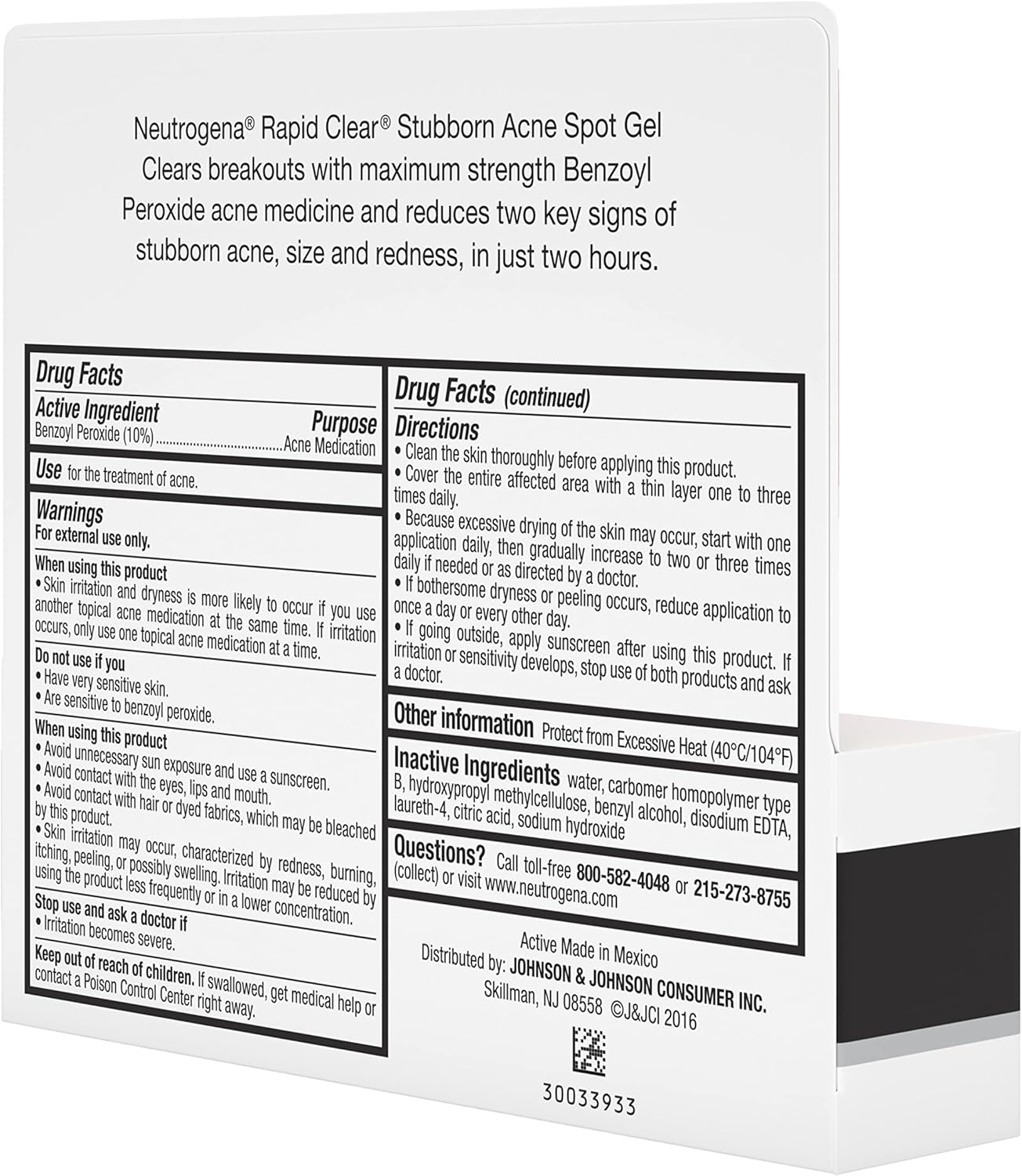 Neutrogena Rapid Clear Stubborn Acne Spot Treatment Gel – Affordable Acne Care for Teens in Shared Bathrooms, 1 oz Spot Treatment
